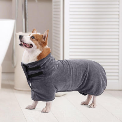 PETTOM Hundebademantel, Bademantel Hund Extra Saugfähig, Hunde Bademantel Mikrofaser Schnelltrockend