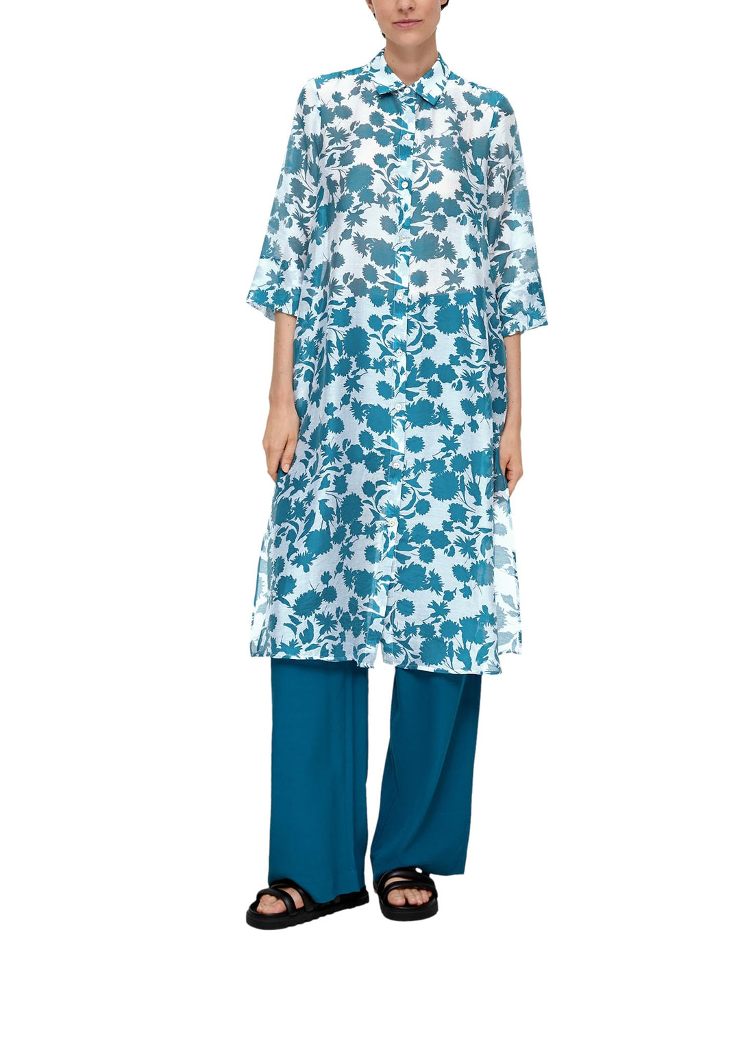 s.Oliver BLACK LABEL Damen Blusen Kleid 36 Blue Green, 36 Blue Green