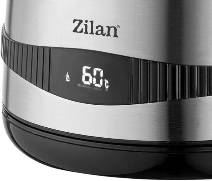 Zilan Digitaler Wasserkocher Edelstahl 1,7 lt Trockenkochschutz Temperaturregelfunktion Warmhaltefun