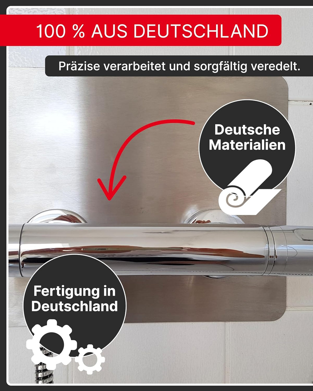 Koch #81 Hygienische Wandabdeckung Platte 30cm für Armatur in Dusche + Bad - antibakteriell, säurebe
