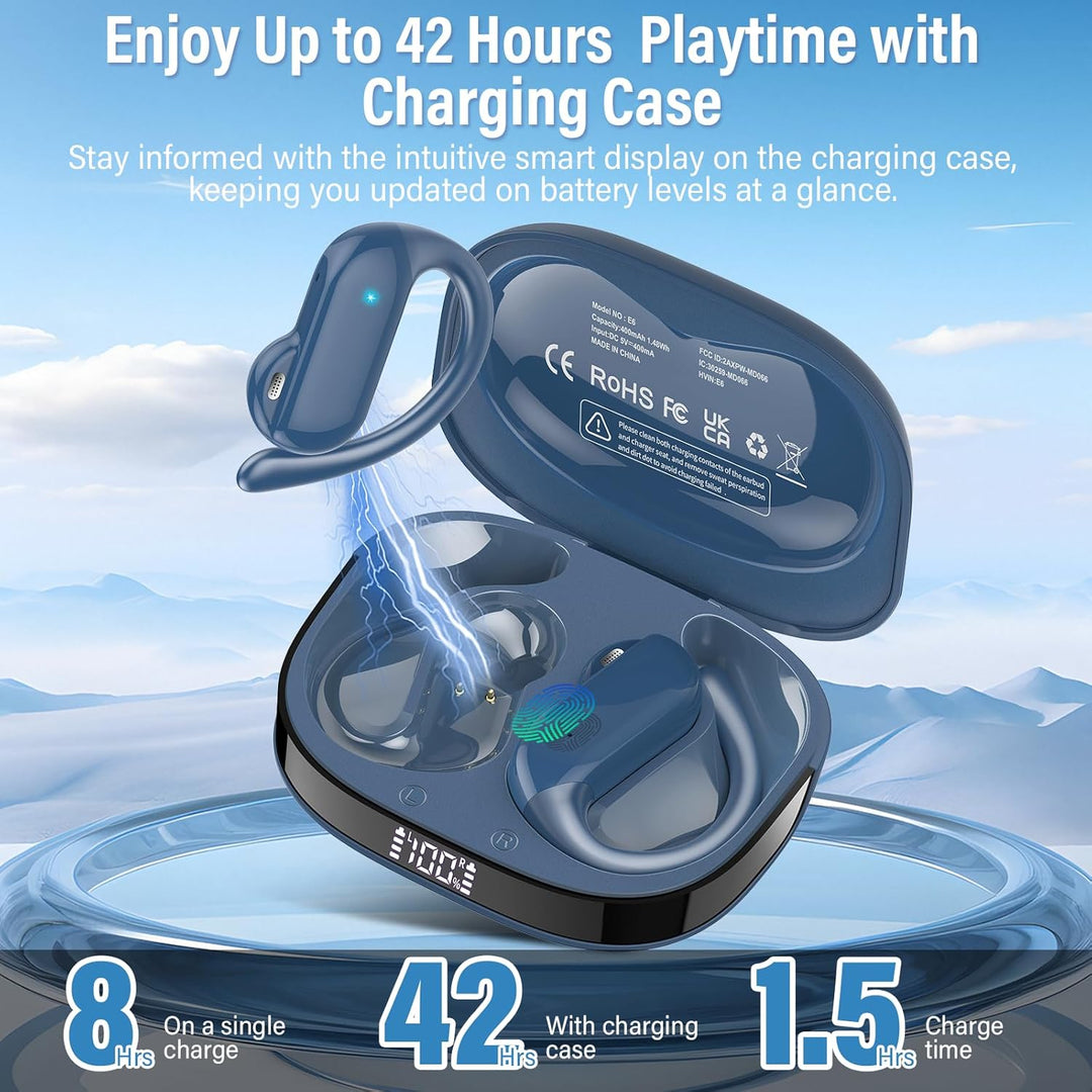Open Ear Kopfhörer Bluetooth 5.4 HiFi Stereo, 2026 Kopfhörer Kabellos Bluetooth mit ENC Noise Cancel
