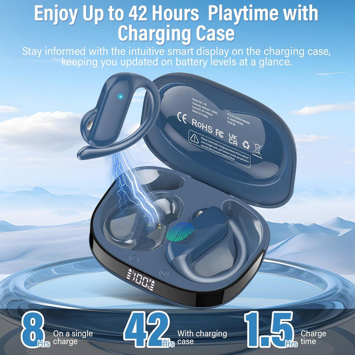 Open Ear Kopfhörer Bluetooth 5.4 HiFi Stereo, 2026 Kopfhörer Kabellos Bluetooth mit ENC Noise Cancel