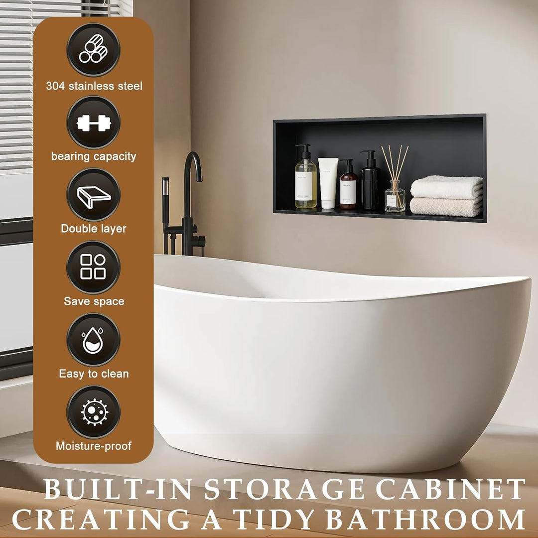 Wandnische Dusche 304 Edelstahl 70.5x30.5x12.5cm Badezimmer Lagerung Nische,Eingebettete Duschnische