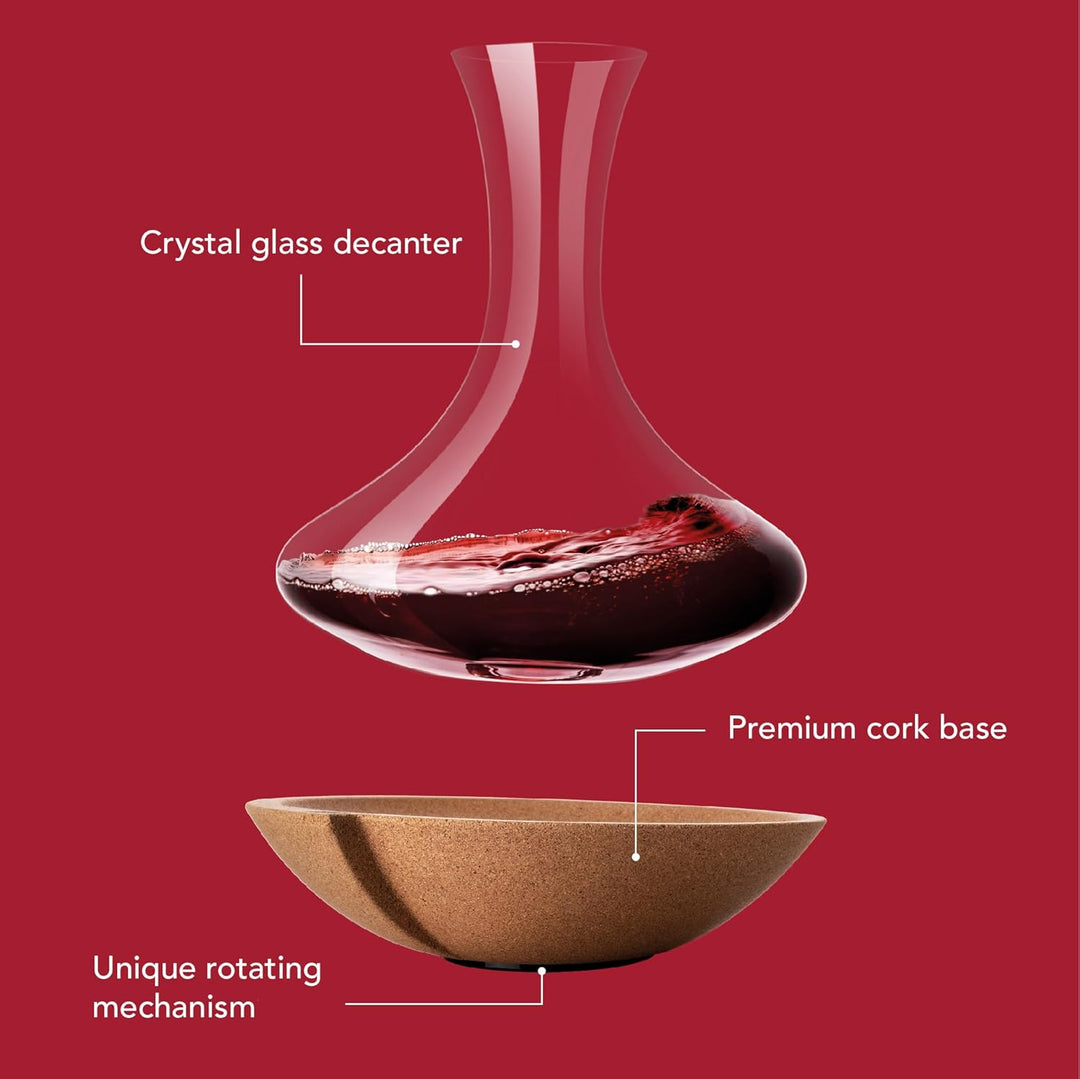 Vacu Vin Swirling Carafe | Crystal Glass Wine Decanter