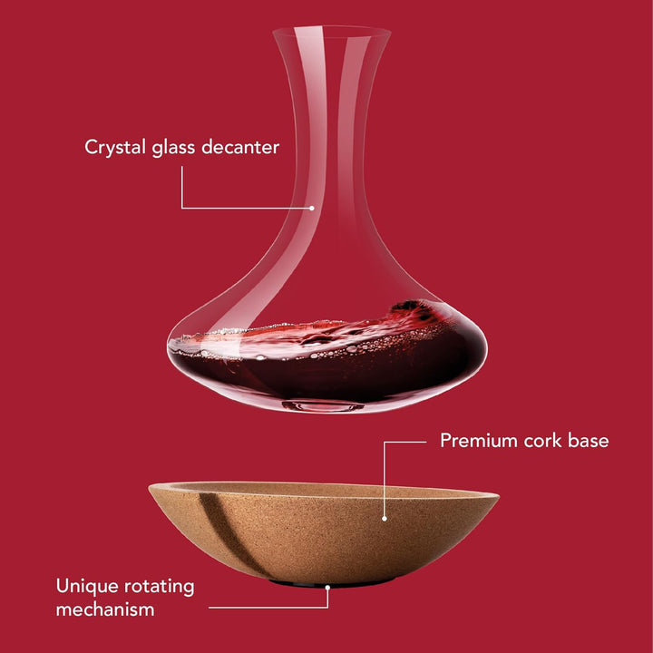 Vacu Vin Swirling Carafe | Crystal Glass Wine Decanter