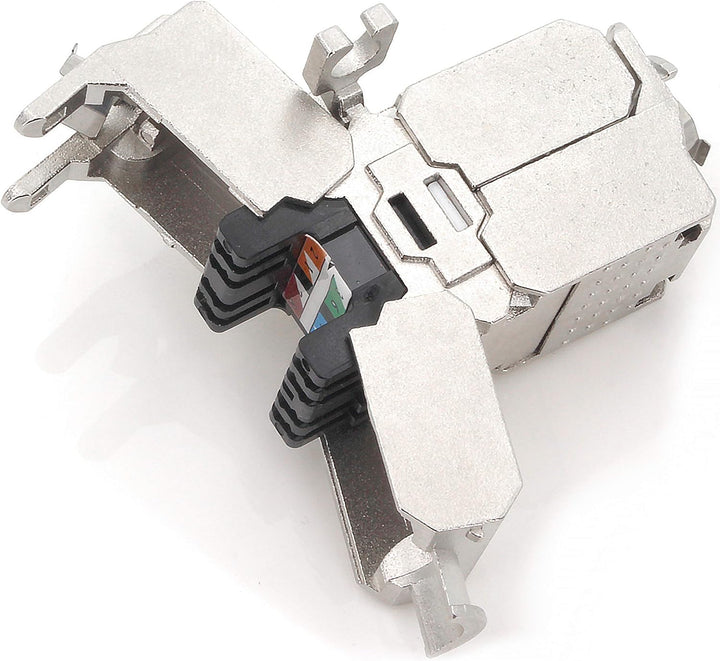 1aTTack.de Cat. 6A Keystone Verbinder werkzeuglos Schneidklemme auf Schneidklemme AWG 22 bis AWG 26