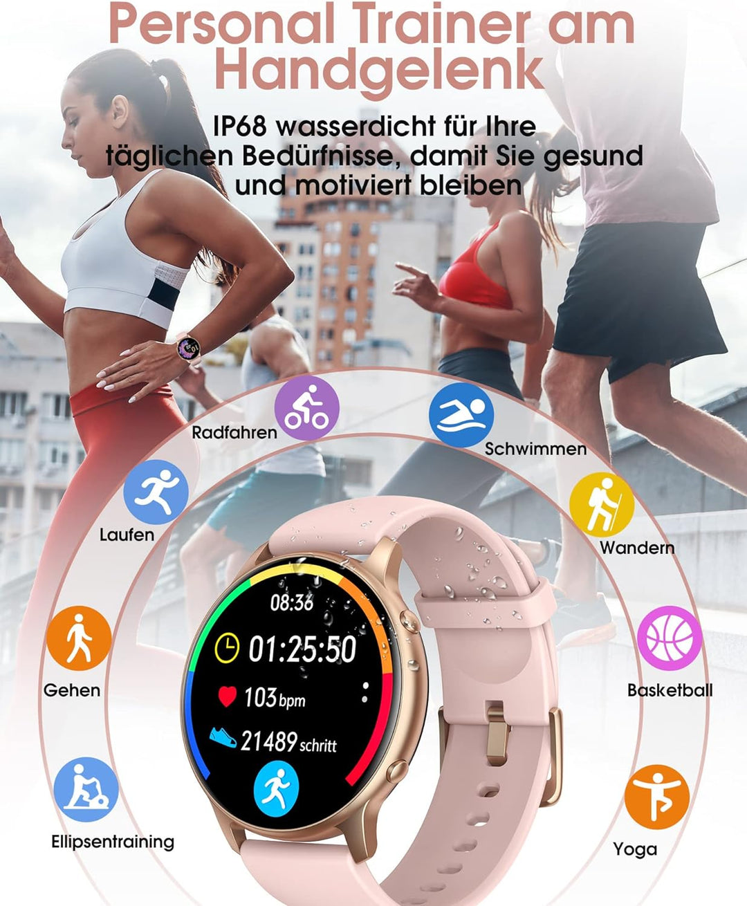 Smartwatch Damen Fitness Uhr Schwimmen Test Großhandel Versorgung