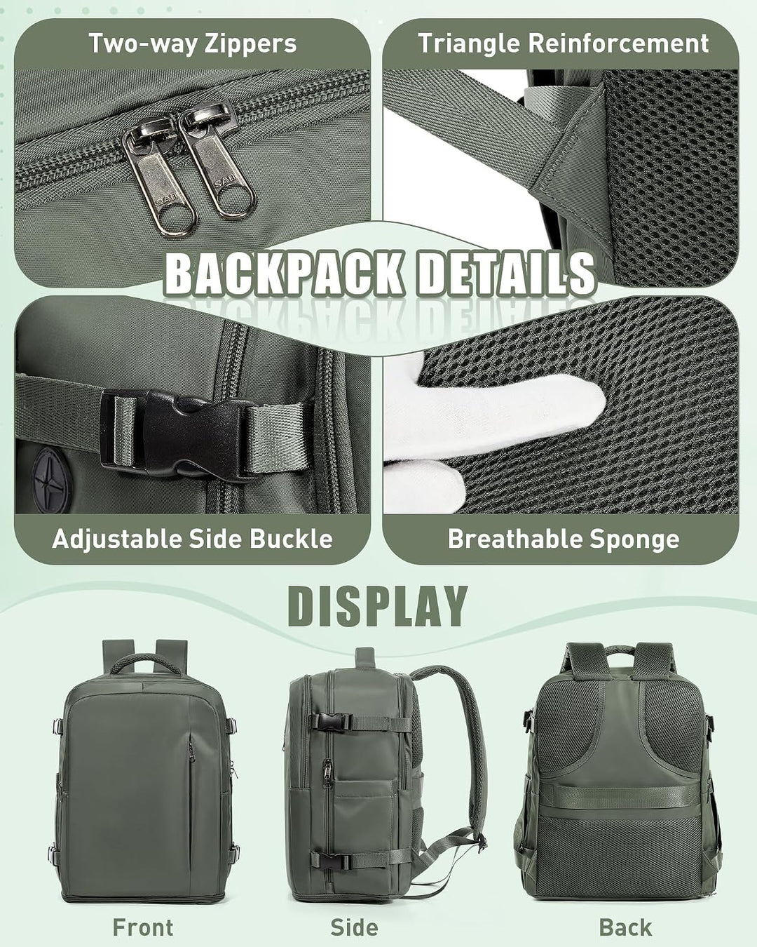 SZLX Rucksack 40x30x20 Wizz air Handgepäck Rucksack für Ryanair Vakuum Reiserucksack Flugzeug Easyje