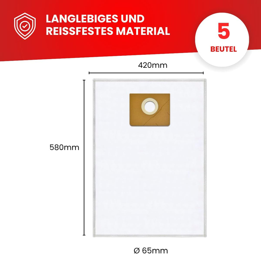 Invest - Staubsaugerbeutel, Beutel kompatibel mit Kärcher: NT351, NT 361, NT 25/1 Ap, NT 35/1 Ap, NT