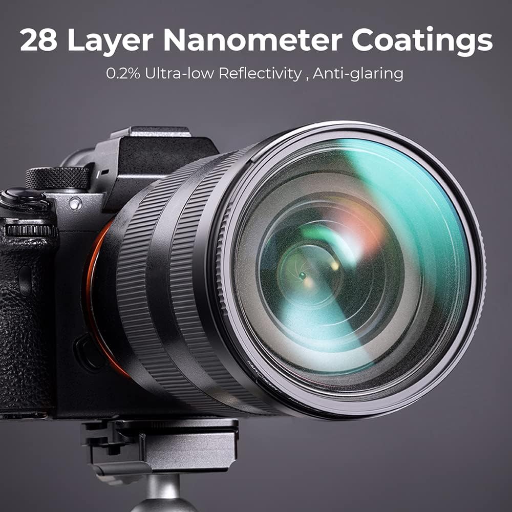 K&F Concept Nano-X Black-Mist 1/8 Filter 62mm Black Promist 1/8 Filter aus Optisches Glas mit 28-fac