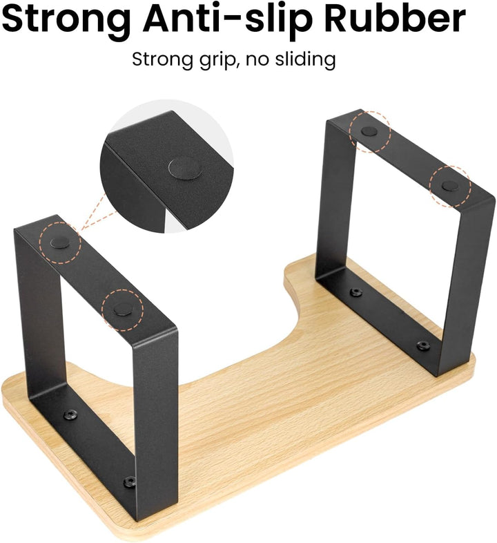 Youyijia Metall mit Holz Toilettenhocker 7 Zoll/17.8CM Metall-Toilettenhocker Rutschfester Toiletten