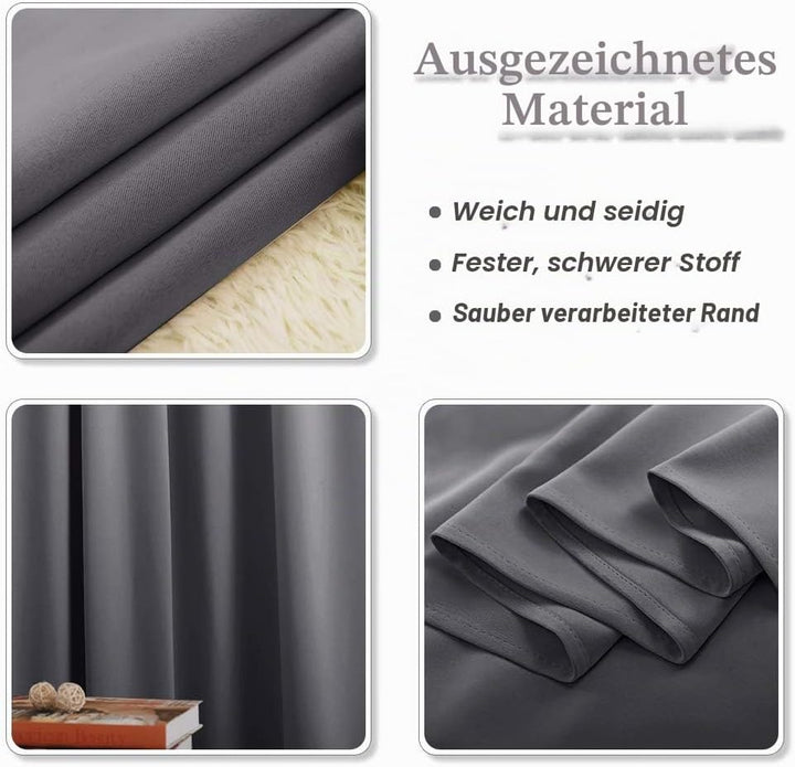 PONY DANCE Wohnzimmer Vorhänge mit Kräuselband für Schiene Raumteiler Vorhang 1er Set H 220 x B 300