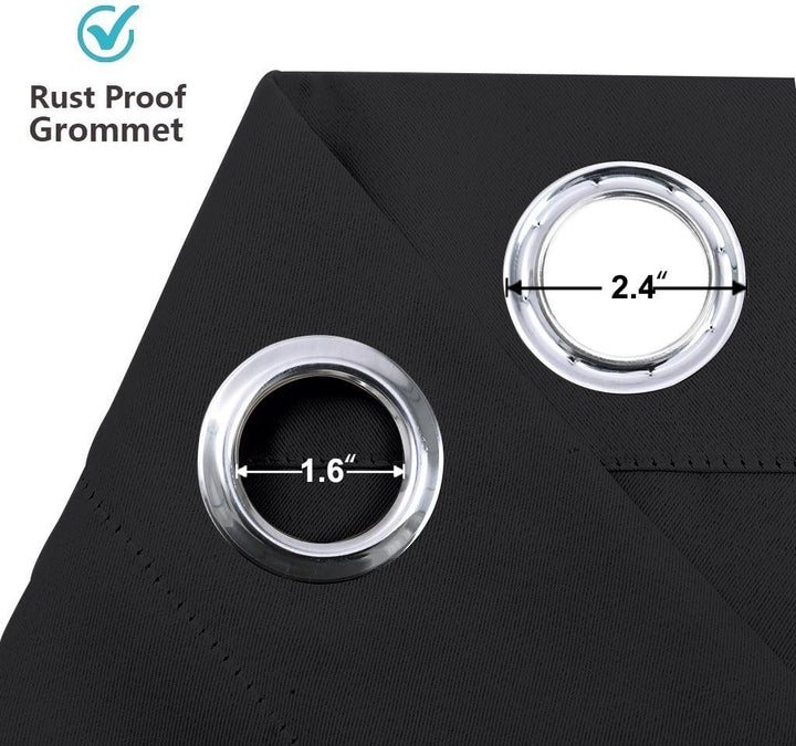 PONY DANCE Verdunklungsvorhang Ösenvorhang 1er Set H 210 x B 254 cm Extra Breite Gardine Schwarz Bli
