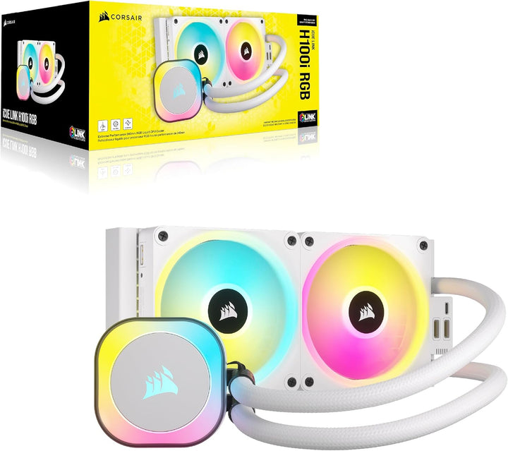 CORSAIR iCUE LINK H100i RGB Flüssig-CPU-Kühler - 240mm AIO - QX120 RGB-Lüfter - Passend Für Intel® L