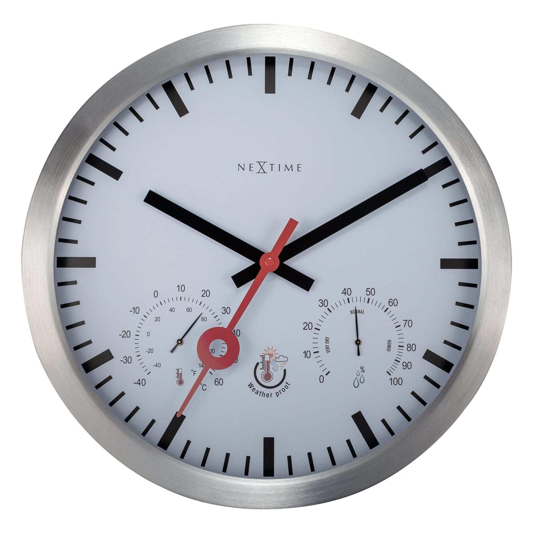 NeXtime 4307ST Wanduhr, Aluminium, Silber, 35cm