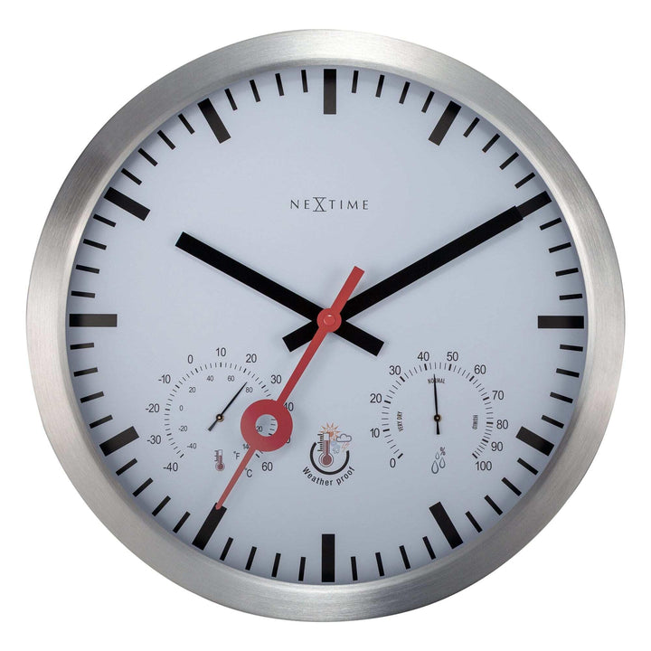 NeXtime 4307ST Wanduhr, Aluminium, Silber, 35cm