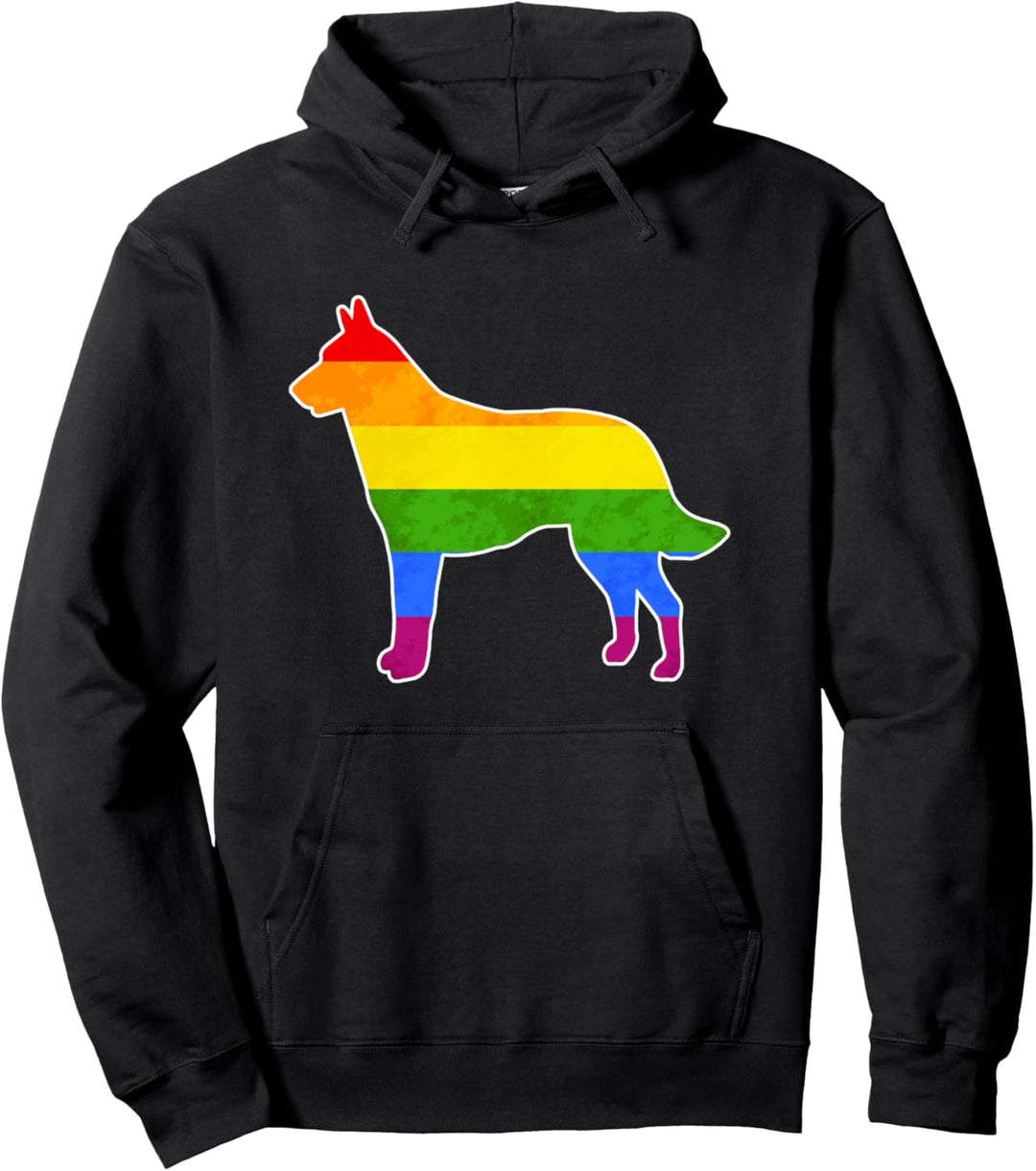 LGBTQ Belgischer Malinoi Hund Regenbogen Liebe Gay Lesben Stolz Pullover Hoodie
