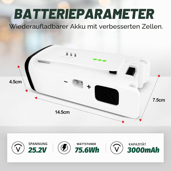 25.2V Akku kompatibel mit Kärcher VC 6, VC 7 Cordless Staubsauger ourFamily, yourMax. Ersetzt die Kä
