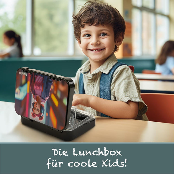 Brotdose Kinder mit Fächern - Bento Box auslaufsicher - robust - BPA Frei Lunchbox - Brotbox für Sch
