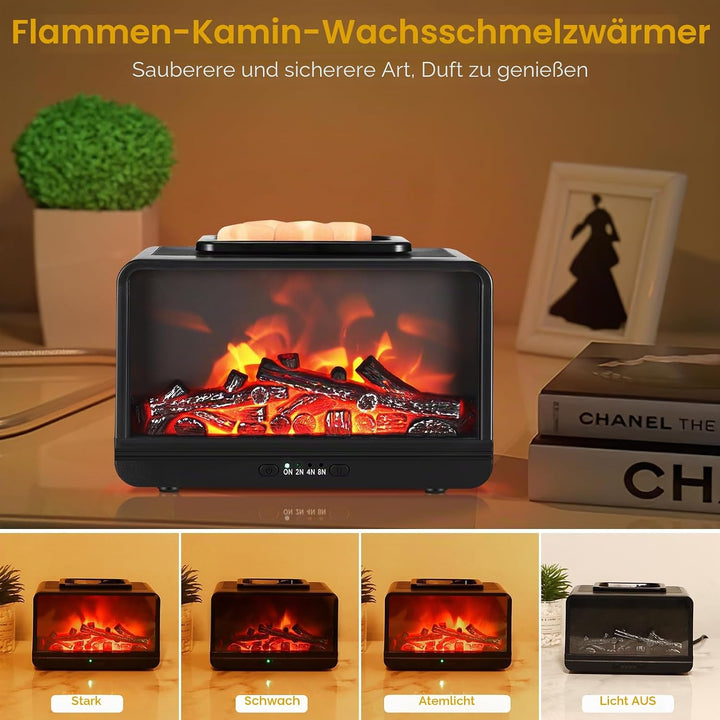 Wowlela Duftlampe Elektrisch, Kamin Duftlampe für Wachs, Elektrische Duftlampe mit Dimmen,Timing, Dy