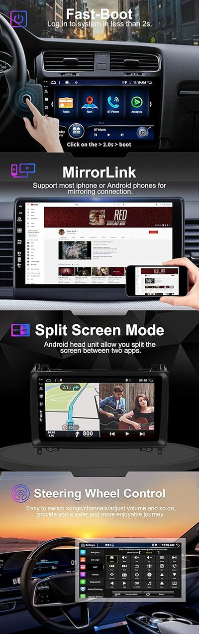 BXLIYER Android 12 IPS Autoradio für W169 W245 B160 B170 B180 B200 W639 Vito Viano W906 Sprinter - E