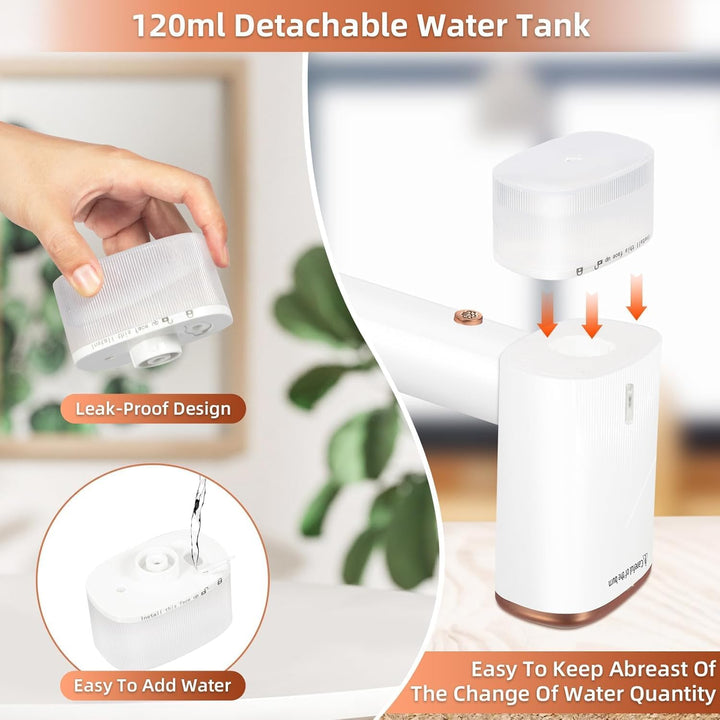Dampfglätter Reise Steamer, 1000W Handsteamer für Kleidung mit 20s Schnellaufheizung, 360° Auslaufsc
