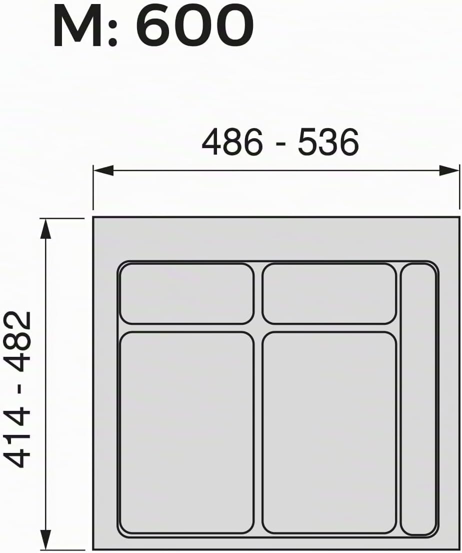 Emuca - Abfallsammler für schublade, Zuschneidbaren Basis für Müllbehälter, Basis für Module Breite