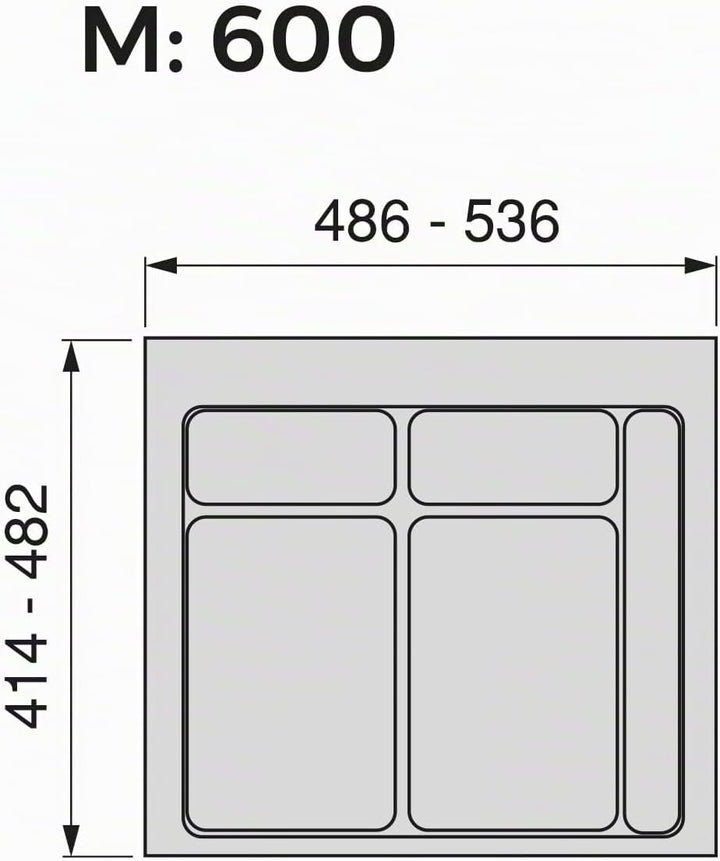 Emuca - Abfallsammler für schublade, Zuschneidbaren Basis für Müllbehälter, Basis für Module Breite