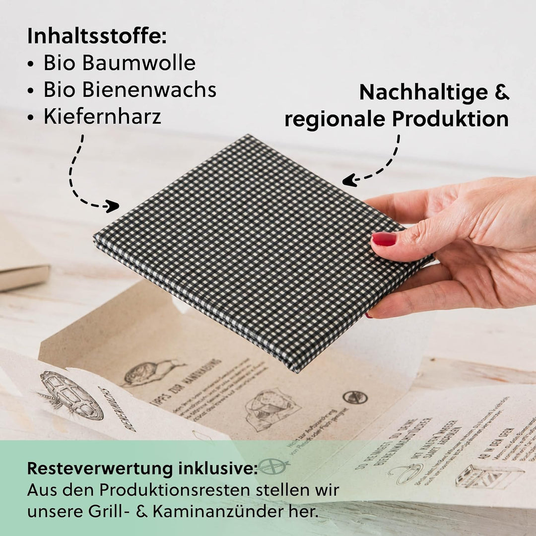 beegut XXL Bienenwachstuch für Brote, nachhaltiges Brottuch, aus Deutschland mit Bio Rohstoffen, her
