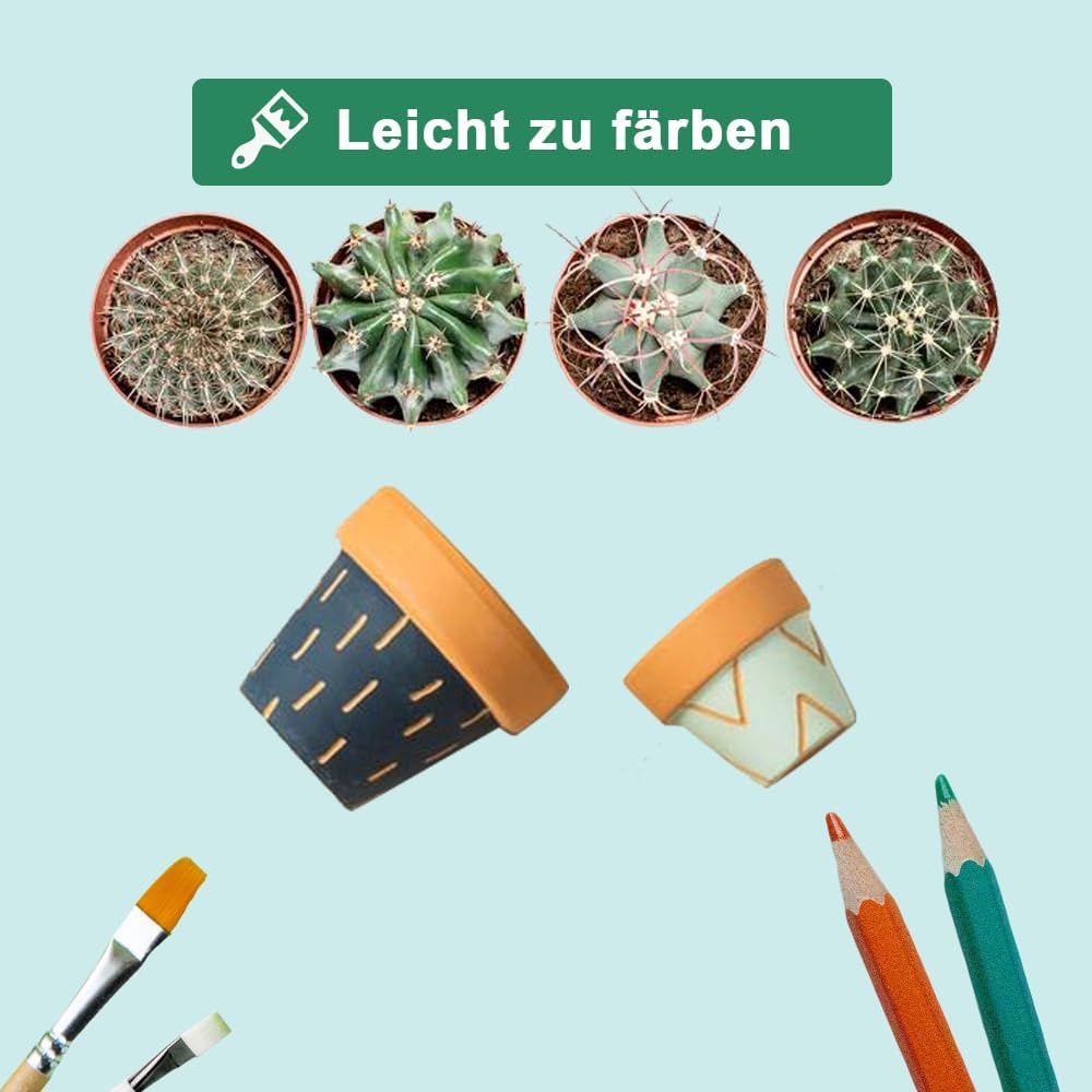 vensovo 48 Stück winzige Terrakotta-Töpfe – 5,1 cm kleine Mini-Ton-Töpfe mit Entwässerungslöchern, B