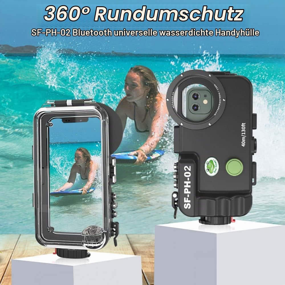 Sea frogs Waterproof Case, 130ft/40m Underwater Full Sealed Cover Snowproof Shockproof Dirtproof IPX
