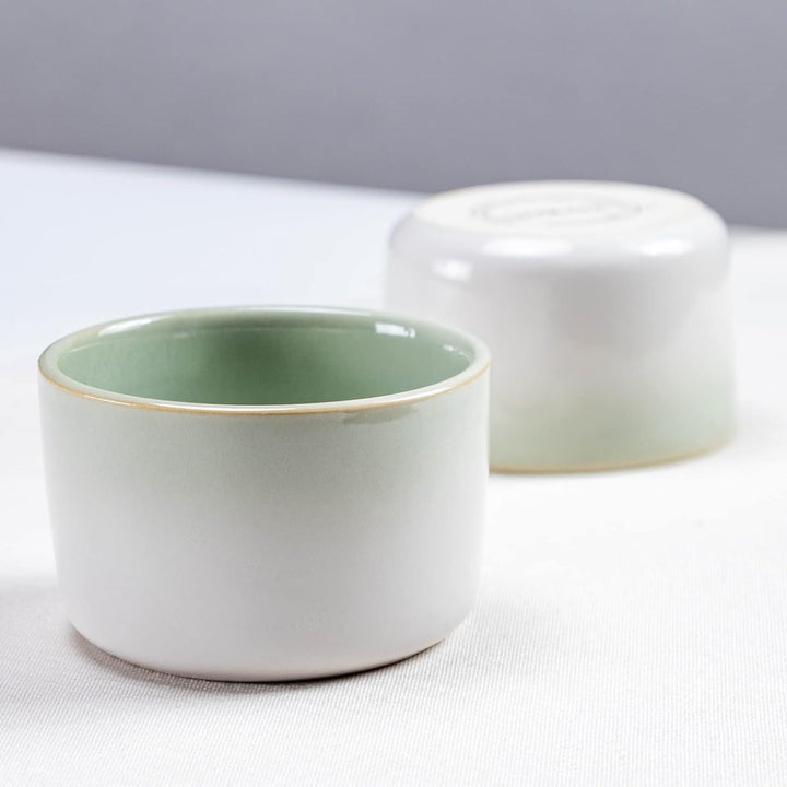 6er Soufflé Förmchen, Mini Souffléförmchen Auflaufformen, Porzellan Schälchen Grün für Fondants Muff