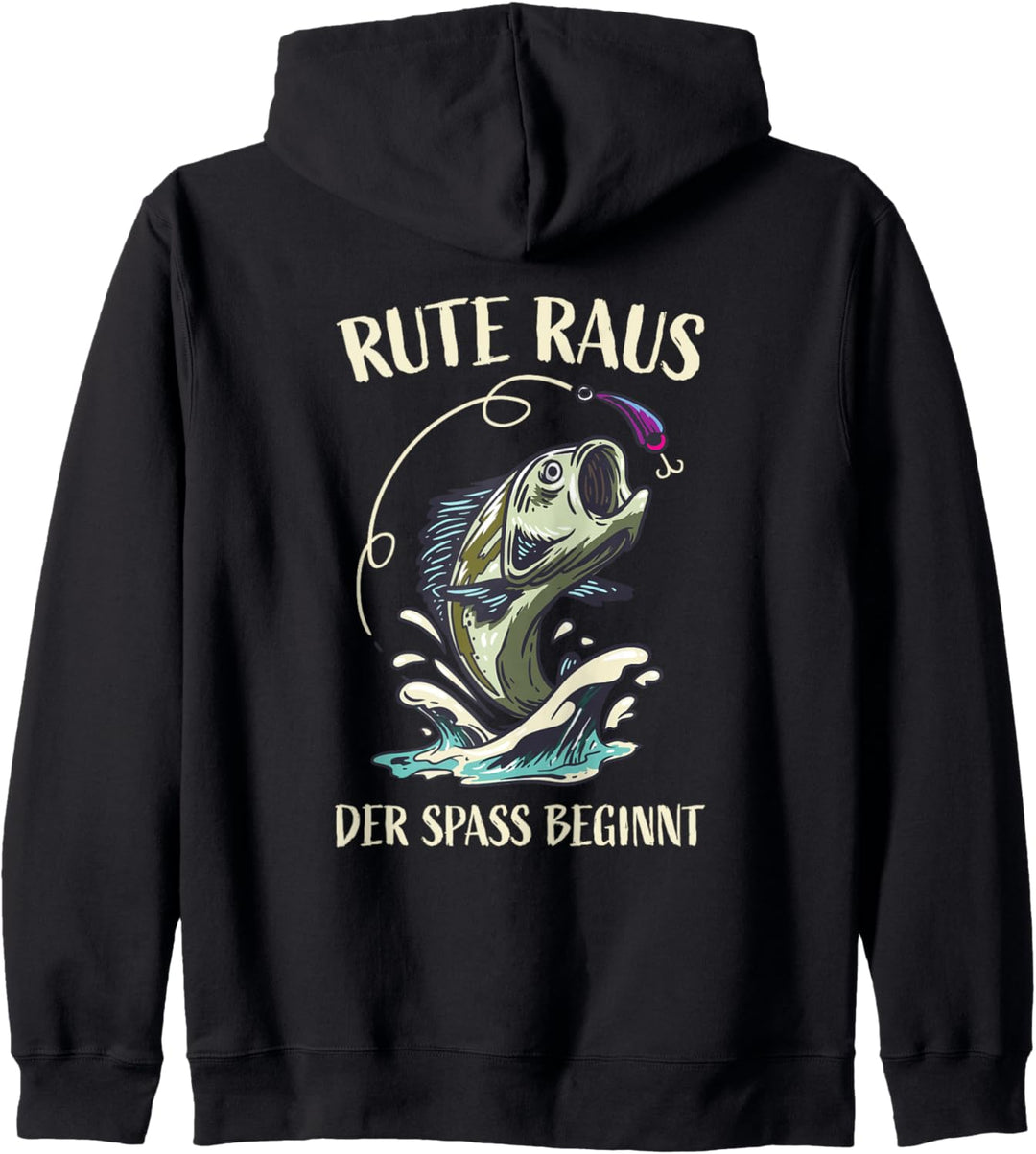Rute Raus der Spass beginnt - Angler Fischer Angeln Kapuzenjacke
