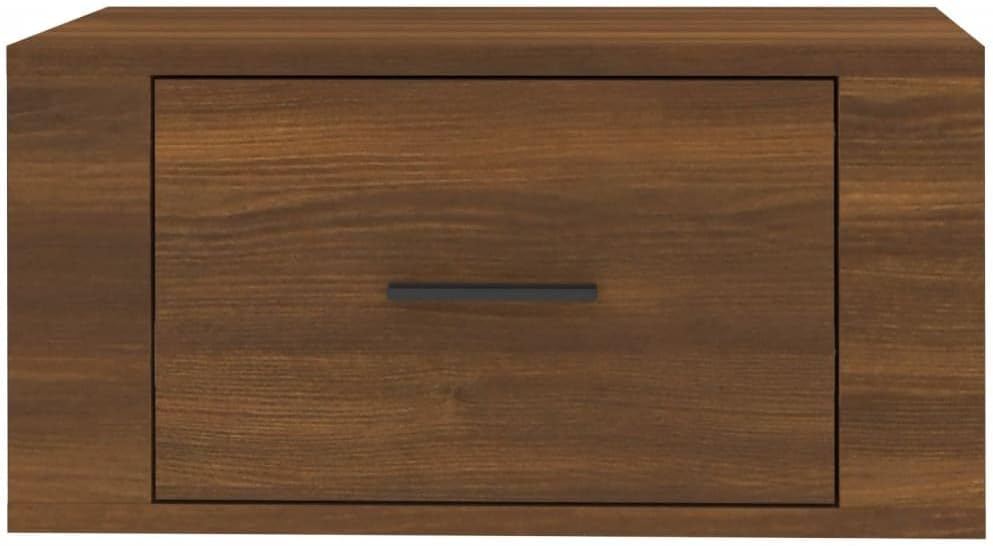 WIFESE Wand-Nachttisch Braun Eichen-Optik 50x36x25 cm Nachtschrank Nachtkästchen Bedside Table Night