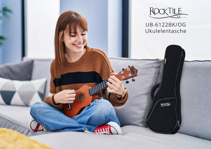 Rocktile Tasche für Sopran-Ukulele - Gigbag für Sopran-Ukulele - Maximale Innenmasse (LxBxH): 56 x 1