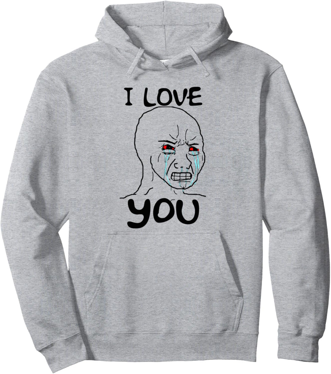 Simp I Love You Funny Crying Wojak Meme Pullover Hoodie