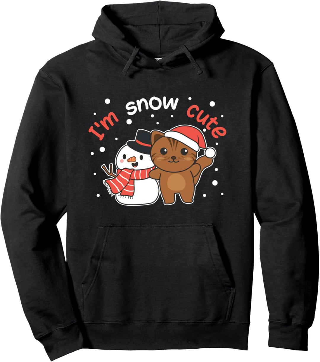 Cat I'm Snow Cute Snowman Snow Pun Pullover Hoodie