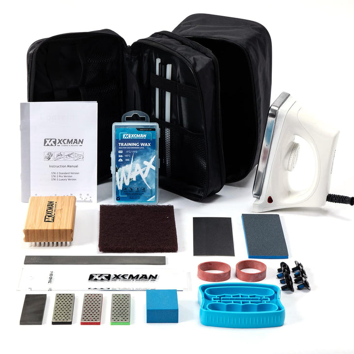 XCMAN Komplettes Ski- und Snowboard-Set mit Wachsbügeleisen, Ski-Wachs, Kanten-Tuner, PTEX für Tunin