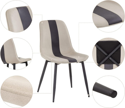 Mondeer Esszimmerstühle 2er Set, Küchenstuhl mit Metallbeinen Scandinavian Modernes Polsterstuhl für