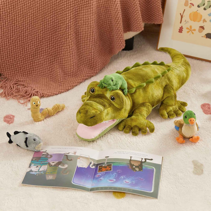 MorisMos 5 stücke Alligator Kuscheltier XXL Set, 65cm lang riesen Krokodil Kuscheltier mit Babys im