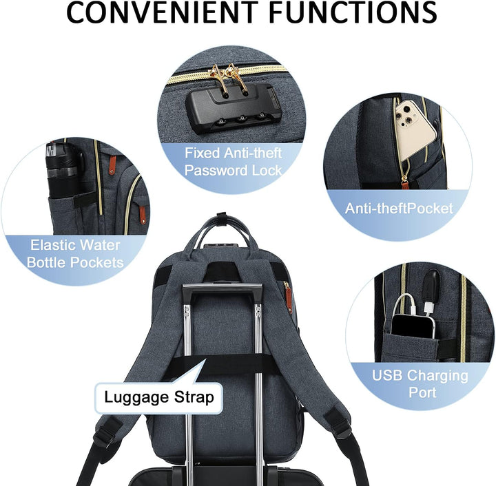 LOVEVOOK Rucksack Damen Anti-Diebstahl mit laptopfach und codiertes Schloss, damen rucksack mit USB