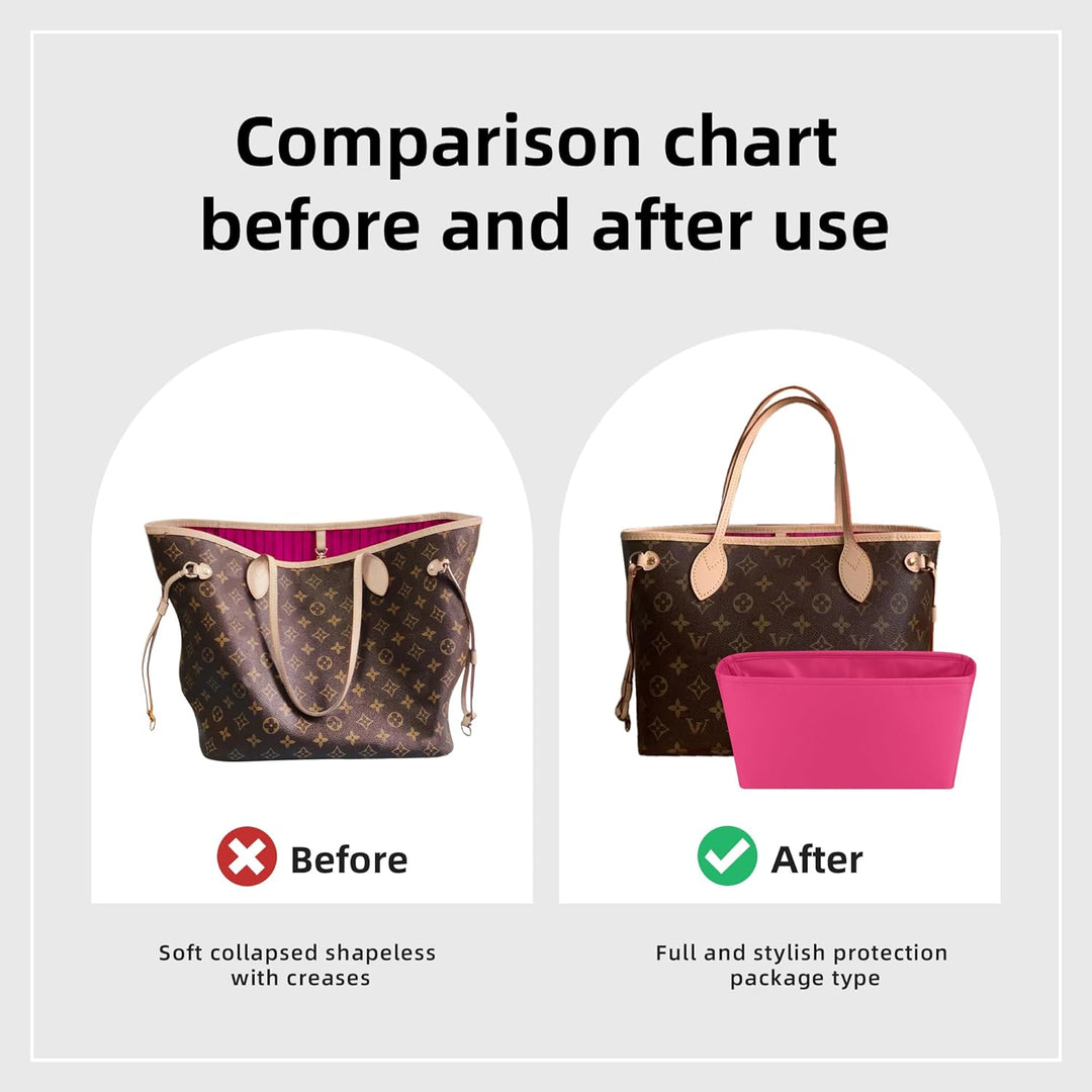 DGAZ Handtasche Taschenorganizer für Neverfull PM/MM/GM Taschen, Seide Handtaschenorganisator Damen,
