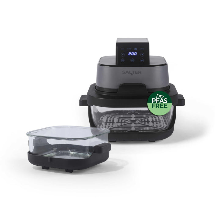 Salter Crisp &amp; Go Heissluftfritteuse tragbar, 4-L-Glasbehälter, 1500 W