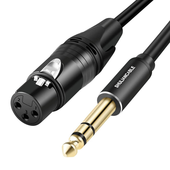 SHULIANCABLE 1/4 Zoll Klinke TRS symmetrisch auf XLR Buchse Mikrofonkabel, XLR auf 6,35 mm Stecker T