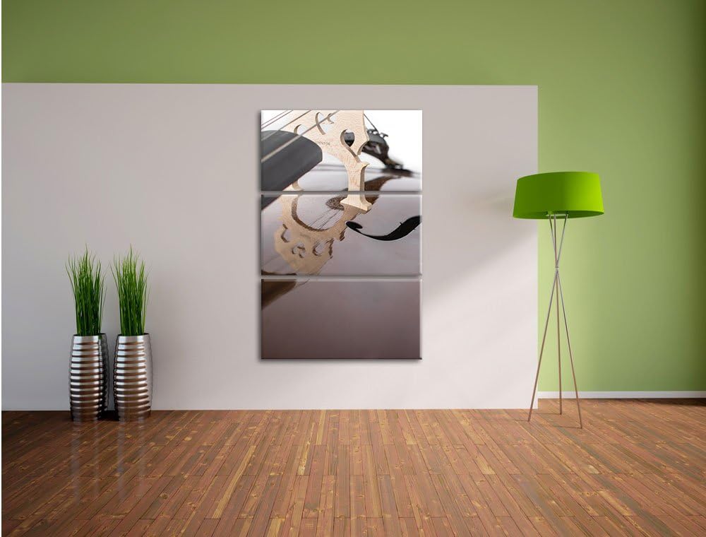 Cello 3-Teiler Leinwandbild 120x80 Bild auf Leinwand, XXL riesige Bilder fertig gerahmt mit Keilrahm