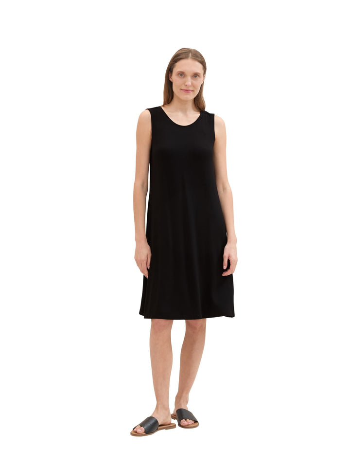 TOM TAILOR Damen Basic Jerseykleid 32 14482 - Deep Black, 32 14482 - Deep Black