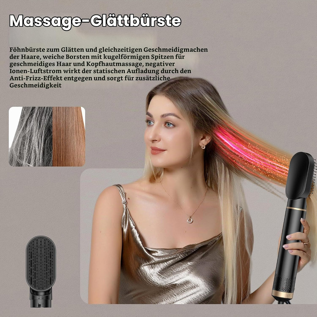 Hair Styler Set 5 in 1 Hairstyler 5 in 1 mit Rundbürstenföhn, Warmluftbürste, Föhnbürste, Haartrockn