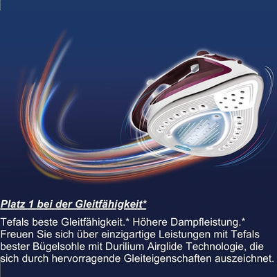 Tefal Durilium Profi Bügeleisen Dampfbügeleisen mit 190g Dampfstoss, Testsieger 2019 mit bester Büge