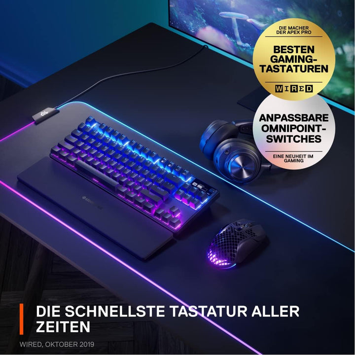 SteelSeries Apex Pro TKL Wireless HyperMagnetic Gaming-Tastatur – E-Sports TKL-Formfaktor – Anpassba