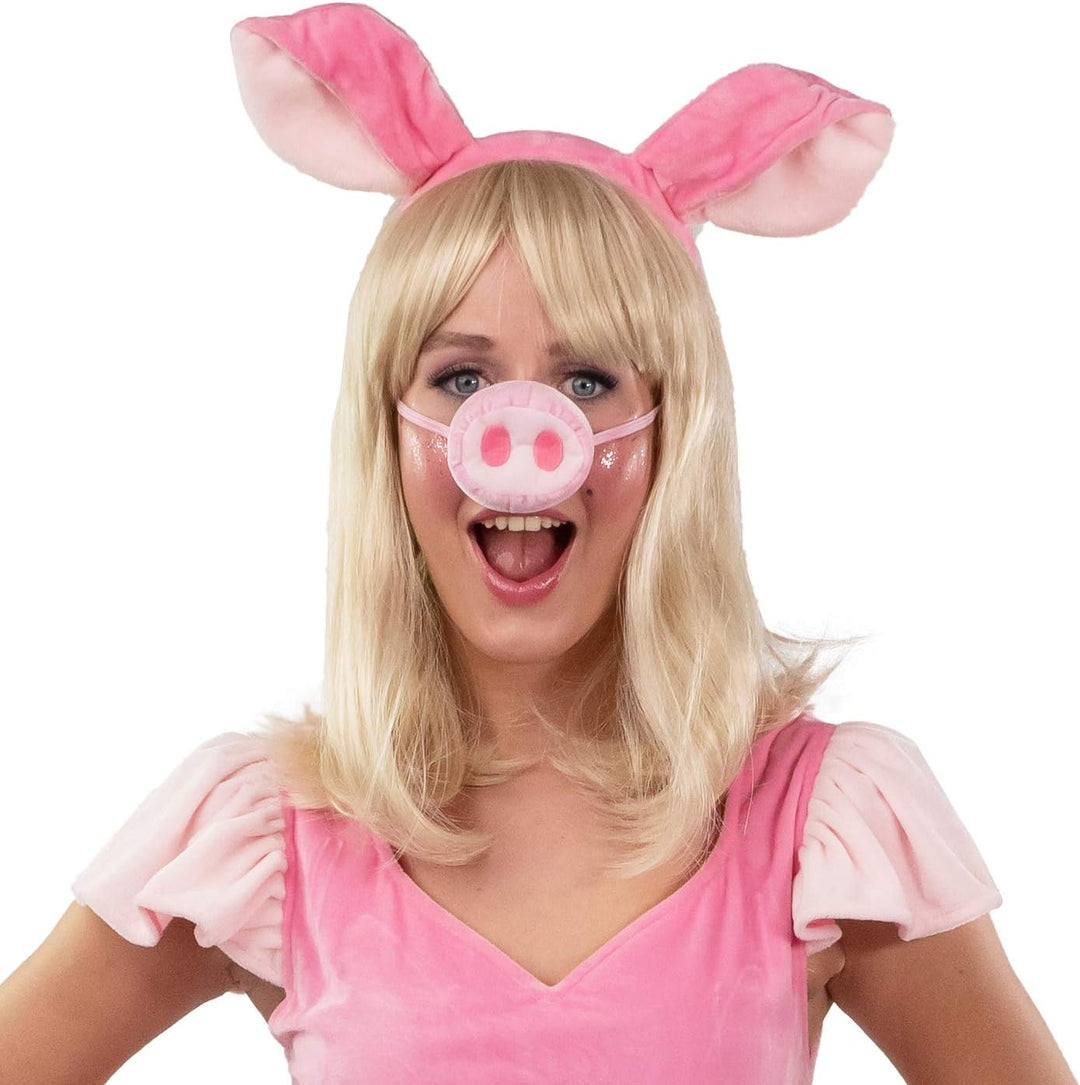 Kleid Schweinchen (Kleid, Haarreif mit Ohren, Nase) S-M, S-M